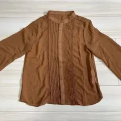 【Ropé Picnic】長袖シアーブラウス　キャメルブラウンのサムネイル