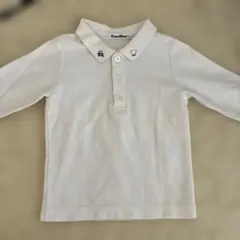 familiar ホワイト 長袖ポロシャツ