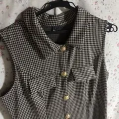 千鳥柄 ノースリーブワンピース SHEIN