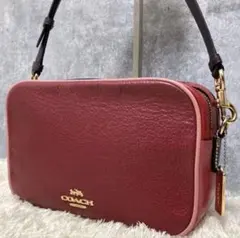 【美品】コーチ ショルダーバッグ クロスボディ レザー ジェス レッドのサムネイル
