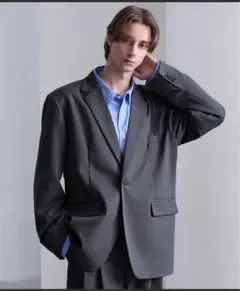 【CLEL】プライムTR シングルテーラードジャケット チャコールグレーSサイズ