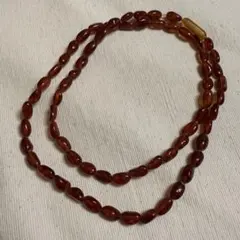 琥珀　ロングネックレス