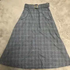 グレンチェック　ロングスカート　Aライン