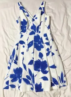 ローレンラルフローレン　ロイヤルブルー　花柄　ワンピース