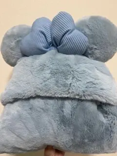 ミニーフード付きブランケット 4way ポンチョ ブルー