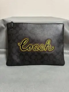 COACH コーチ シグネチャー クラッチバッグ ポーチ ブラック　F41350