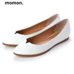 momonモモン◆本革フラットパンプス　24cm　良品　定価1.8万円