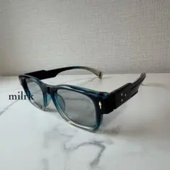 スクエア ブラックブルー サングラス　ヴィンテージ風 HIPHOP