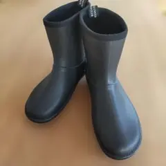 GWセールレインブーツ　ブラック黒ショートブーツ 防水素材　シンプル　ポロクラブ