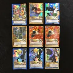 美品 旧カード ワンピース カードダス 9枚 ルフィ ゾロ サンジ ルフィ海賊団