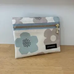 フタにファスナー☆移動ポケット☆ミモザとシマエナガ☆ハンドメイド