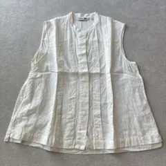美品 ユニクロ×コントワー・デ・コトニエ リネンブレンドブラウス 白 L