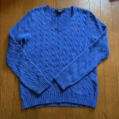 Ralph Lauren Vネックケーブルニットセーター