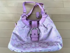 【希少】COACH コーチ ソーホー　シグネチャー　ハンドバッグ　ピンク