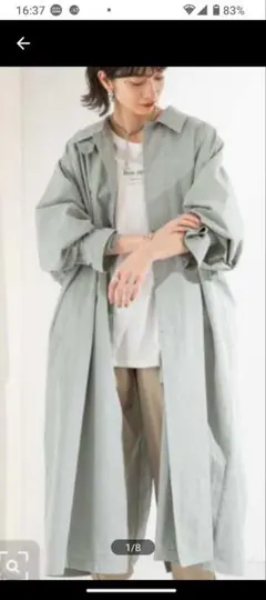 KBFビッグサイズ　ステンカラーコート　ミントグリーン