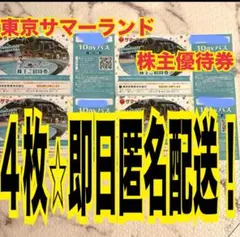 急ぎ対応サマーランド株主優待券n2枚セットメルカリ便込み ♤急ぎ対応☆東京サマーランド株主優待券☆3枚セット☆メルカリ便