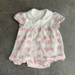 Combi mini 半袖　花柄ロンパース 60-70cm コンビミニ