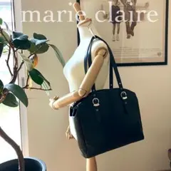 マリクレール レザー トートバッグ 黒 ビジネス 肩掛け A4収納可
