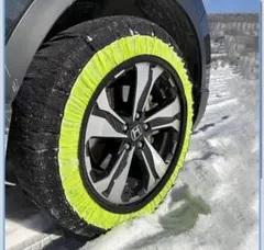 非金属 タイヤチェーン 布製 黒緑XL スノーチェーン 簡単装着 軽自動車低振動