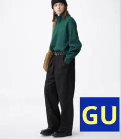 GU チノバレルレッグタックパンツ　XL ブラック