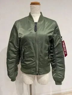 【美品】ALPHA フライトジャケット MA-1 レディース M カーキ