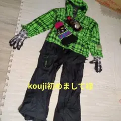 スノーボードウェア グリーンチェックセット5点セット