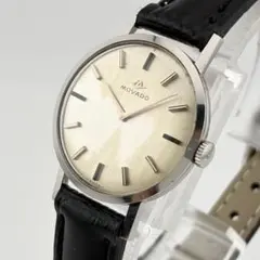 MOVADO 手巻き　腕時計　新品ベルト　シルバー　稼働　　モバードのサムネイル