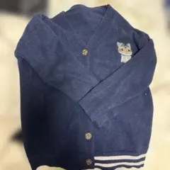 猫刺繍カーディガン ネイビー