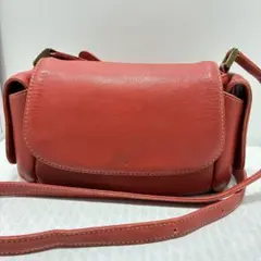 キタムラ 本革 ショルダーバッグ ポシェット レッド