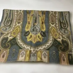 Etro エトロ カルカッタ ピンク＆ブルー＆グレー＆黄 シルクウール