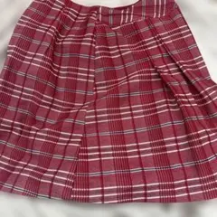 赤チェック　スカート　古着