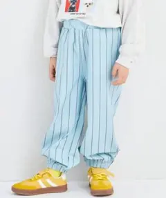 ユニセックス 10分丈 ストライプパンツ