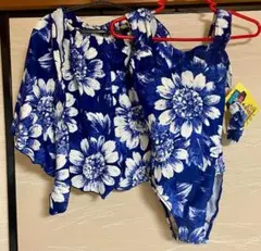 定価9800円3点セット花柄ワンピース水着とお揃いのショートとヘアゴムのサムネイル