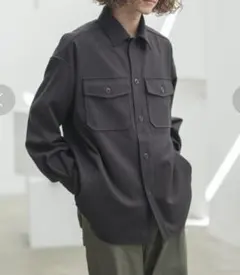CASPER JOHN CPOシャツジャケット ビッグシルエット 茶のサムネイル
