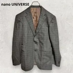 ナノユニバース テーラードジャケット L相当 グレー ウール100% ビジネス