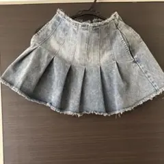 インパン付きデニムプリーツミニスカート