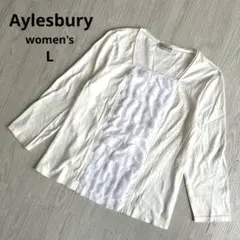 【アリスバーリー】フロントフリル カットソー 七分袖 L 東京スタイル 極美品