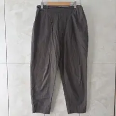 studio CLIP サラサラ快適テーパードパンツ　麻　M ブラウン