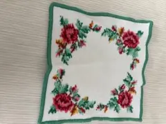 フェイラー FEILER タオルハンカチ 花柄 ホワイト グリーン 22cm