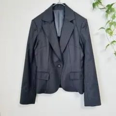 WHITE JOOLA 【Ｓ相当】ダークグレー ストライプ テーラードジャケット