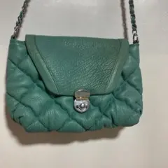 レザー　ターコイズ　ショルダーバッグ　グランジ　y2k