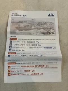 日本スキー場開発（株）株主優待券セット　2025-26