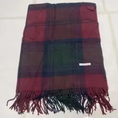 inmercanto チェック柄 フリンジ付き マフラー/ストール