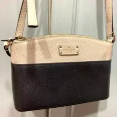 美品✨kate spade ベージュ ブラック ショルダーバッグ