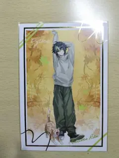 まねきねこ　秋日和　箔押しポストカード　　伊波ライ