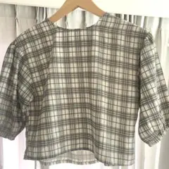GU チェックブラウス　140cm