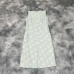 【Harrods/ハロッズ】花柄ワンピース くすみライトブルーM ひざ丈【美品】のサムネイル