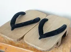 Vintage/会津桐の下駄 和装 木製 和装小物 着物 浴衣 男性用 ブラック