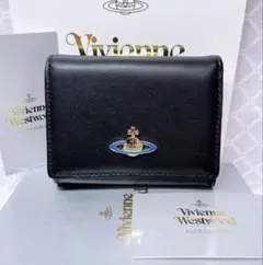 【ショッパー付】新品 ヴィヴィアン・ウエストウッド 三つ折り財布 ブラック
