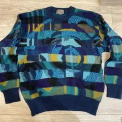 古着DEMAIN CLAIR 多色ニットセーター L